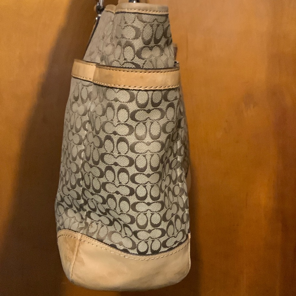 Coach Tan Double Strap Multi Pocket Tote Purse - Picture 9 of 15
